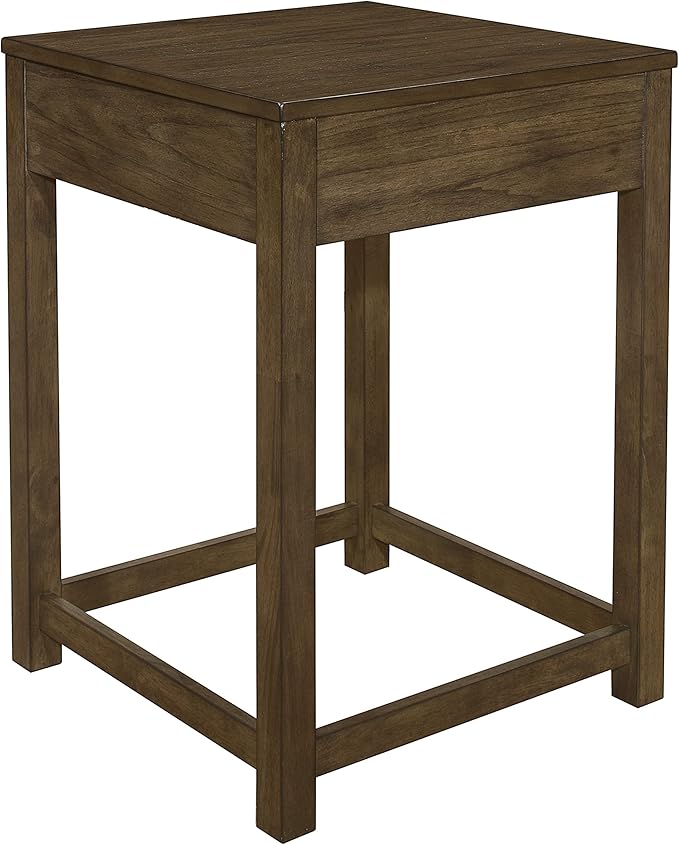 Lexicon Ozias Square Home Office Corner Unit Table, 22" x 22", Brown Gray