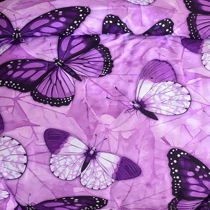Btargot 3 Piece Purple Butterfly Girls Kids Adults Queen Size Comforter Set, Lightweight Soft All Season Bedding Set with 2 Pillowcases