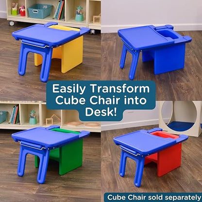 Children's Factory Edutray Kids Desk | Converts Cube Chair to Childrens Desk | Space-Saving Toddlers Desk Chair Converter | Homeschool & Classroom Study Desk for Kids | Safe, Durable, & Easy to Clean
