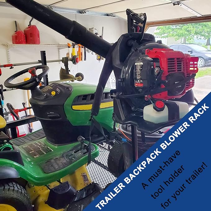 ELITEWILL Trailer Backpack Blower Holder Rack Compatible with Open and Enclosed Lawn Landscape Trailers Trucks - 1 Pack Backpack Blower