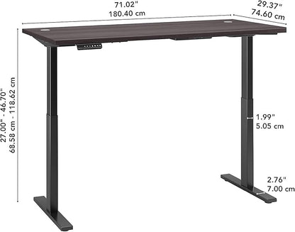 Bush Business Furniture Move 60 Electric Ergonomic Sit-Stand Computer Table for Home and Professional Office, 72W x 30D, Storm Gray