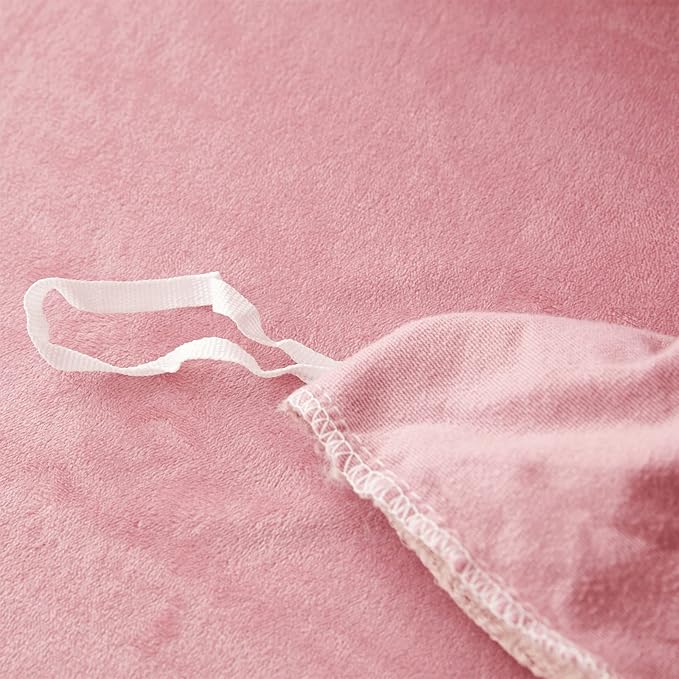 Old Pink Plush Fluffy Comforter Cover Set Queen - Ultra Soft Faux Fur Old Pink Bedding Sets 3 Pieces (1 Fuzzy Duvet Cover + 2 Pillow case) Shaggy Bed Set (Old Pink, Queen)