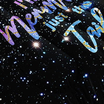 Datura home Bedding Comforter Set Black Starry Sky Mermaid Printed Pattern Quilt with 1 and 2 Pillowcases for Girls Bedroom All Season(Black Twin) Twin 68x86inches