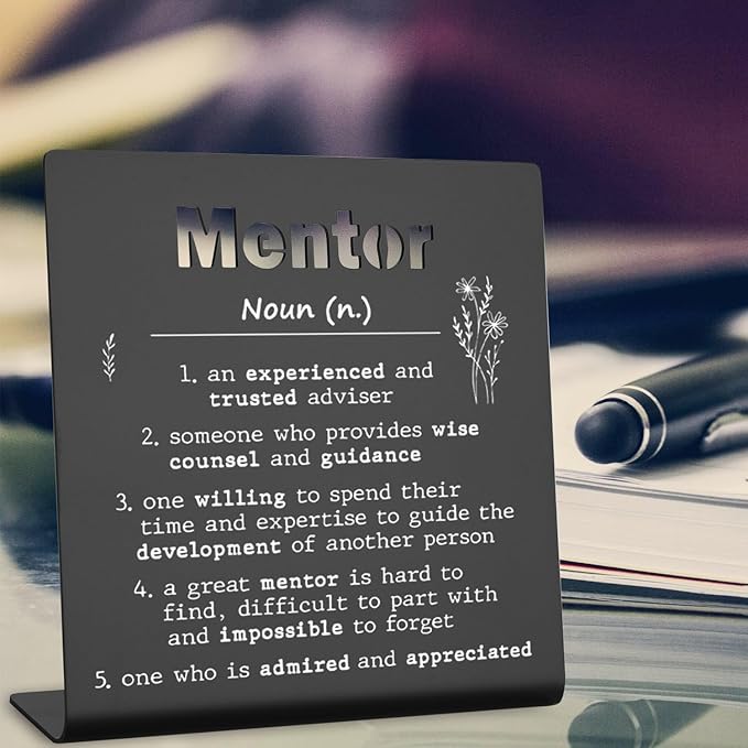 Afterprints Mentor Gifts for Women Men Thank You Gifts For Mentor Leaving Going Away Retirement Appreciation Boss, Coworker, Teacher, Counselor, Coach Office Desk Decor (black) XLK09