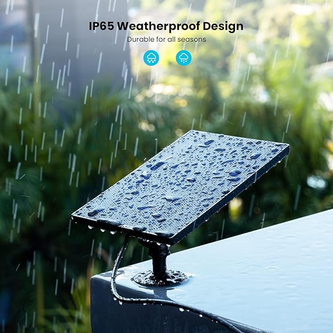 ieGeek Solar Panel for Wireless Outdoor Security Camera, Compatible with DC 5V Rechargeable Battery Powered Surveillance Cam,5V 1A 3W Type C Port, 9.5ft Cable, Adjustable Mounting Bracket(No Camera)