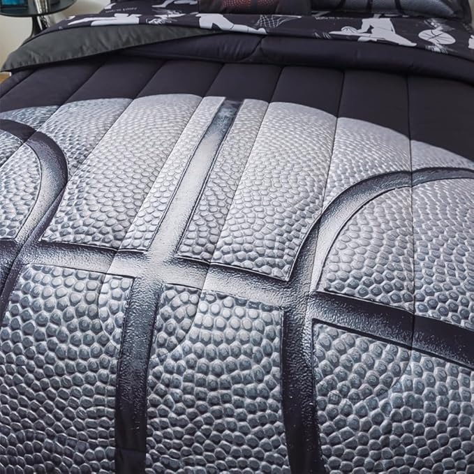 ADASMILE A & S Basketball Comforter Twin for Boys Basketball Bedding Twin for Kids Basketball Sports Comforter with Basketball Sheets 6 Pieces Bed in A Bag Comforter Twin for Boys Teens Sports Bed Set