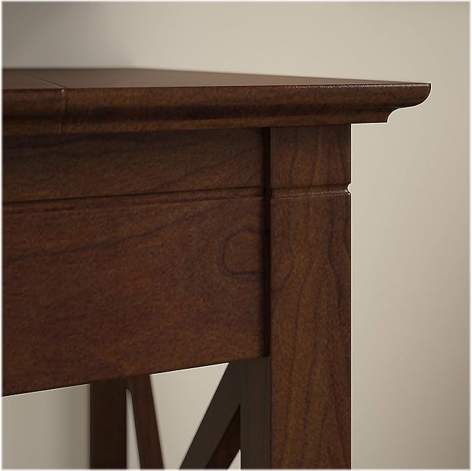 Bush Furniture Key West 60W L Shaped Desk with 2 Drawer Mobile File Cabinet in Bing Cherry