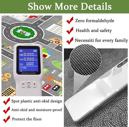 Kids Rug Play Mat Great for Playing with Cars and Toys,Educational Kid Road and Traffic City Life Carpet,Children Baby Fun Throw Rug for Bedroom Play Room,47X63Inch/120X160CM