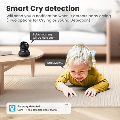 litokam 5ghz Indoor Security Camera, 5MP Cameras for Home Security with 5G/2.4G Dual-Band, Pet Cam with Phone App, AI Motion/Cry Detection, 360 Auto Tracking, Night Vision, Support NVR/Alexa