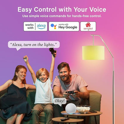 Sengled WiFi Color Changing Light Bulb, Alexa Smart Light Bulbs that Work with Alexa & Google Assistant, A19 RGB No Hub Required, 75 W Equivalent 800LM CRI>90, Set of 4