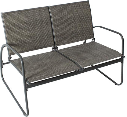 Mapleleaf 4 Pieces Rattan Patio Furniture Set, Outdoor Wicker Conversation Sofa Set, Rattan Chair and Glass Coffee Table for Yard, Pool or Backyard (Grey)