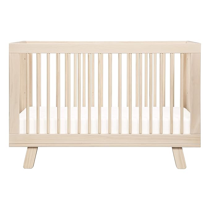 Babyletto Hudson 3-in-1 Convertible Crib with Toddler Bed Conversion Kit in Washed Natural, Greenguard Gold Certified