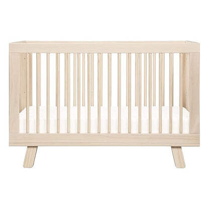 Babyletto Hudson 3-in-1 Convertible Crib with Toddler Bed Conversion Kit in Washed Natural, Greenguard Gold Certified