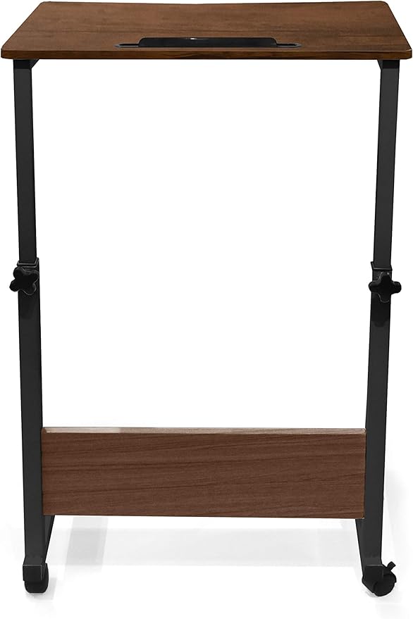 Urban Lifestyle Wood Adjustable Rolling Laptop Desk, Black