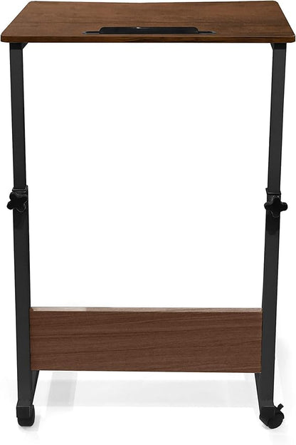 Urban Lifestyle Wood Adjustable Rolling Laptop Desk, Black