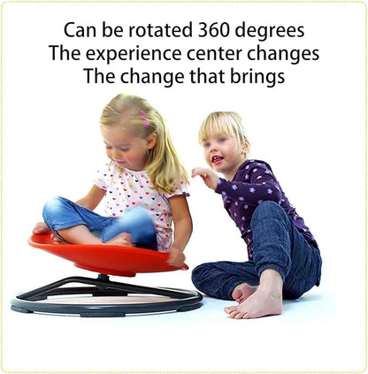 Autism Kids Swivel Chair,Spin Sensory Chair,Kids Spinning Chair,Sit Spin Training Body Coordination,Metal Base Non-Slip Small Desk Chair (Red) …