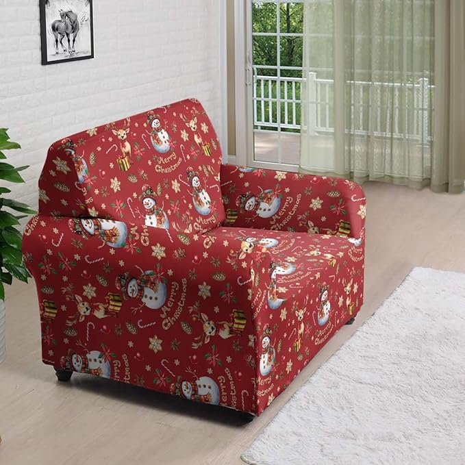 FKELYI Christmas Ornaments Sofa Slipcover Stretch Sofa Couch Cover for Indoor Non-Slip Furniture Protector Washable Sofa Slipcovers S