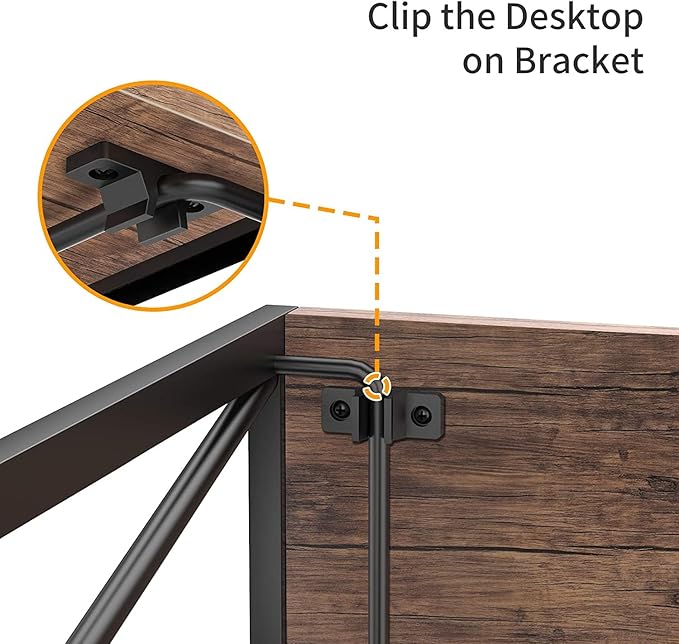 NWCD3D Folding Computer Desk, Brown