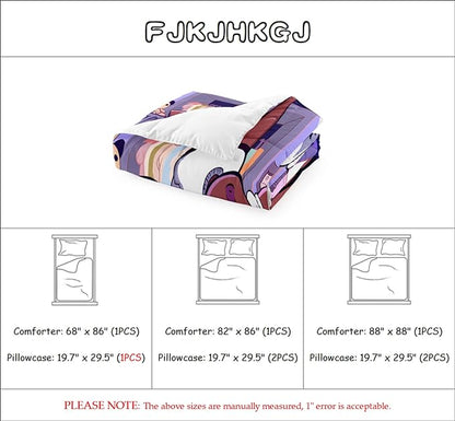 Black Girl Magic Comforter Set for Queen Bed Girls Queen Size Bedding Sets Purple African American Pattern Microfiber 3 Piece Quilt Set Gift for Black Women Girls, 1 Comforter + 2 Pillowcase