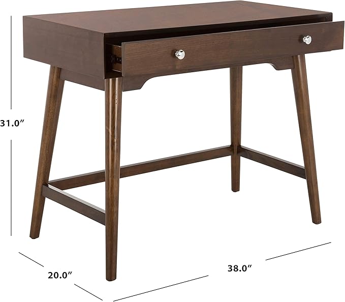 Safavieh Home Office Isadora Mid-Century Modern Walnut 1-drawer Desk
