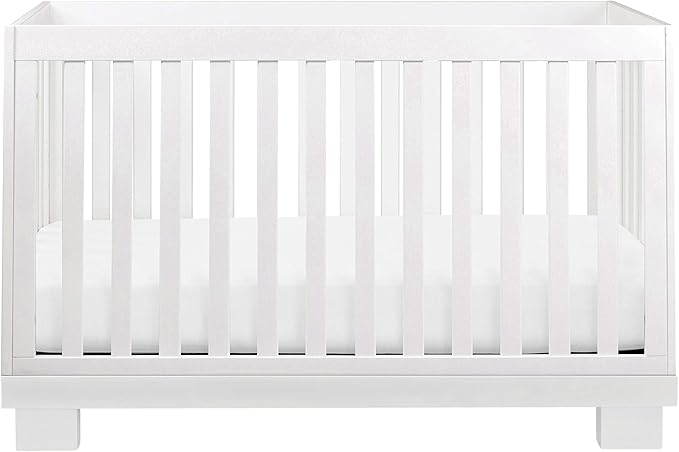 Babyletto Modo 3-in-1 Convertible Crib with Toddler Bed Conversion Kit in White, Greenguard Gold Certified