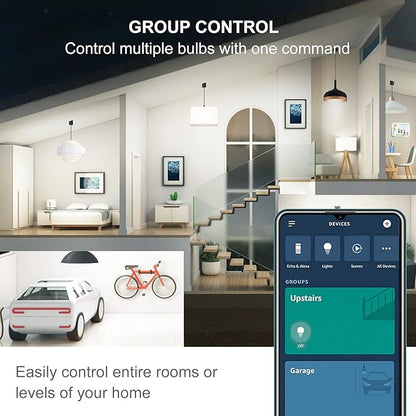 Sengled Alexa Light Bulbs, 75W Equivalent, S1 Auto Pairing with Alexa Devices, Smart Light Bulb that Work with Alexa, Bluetooth Mesh Smart Home Lighting, ‎Daylight 5000K, No Hub Required, 4-Pack