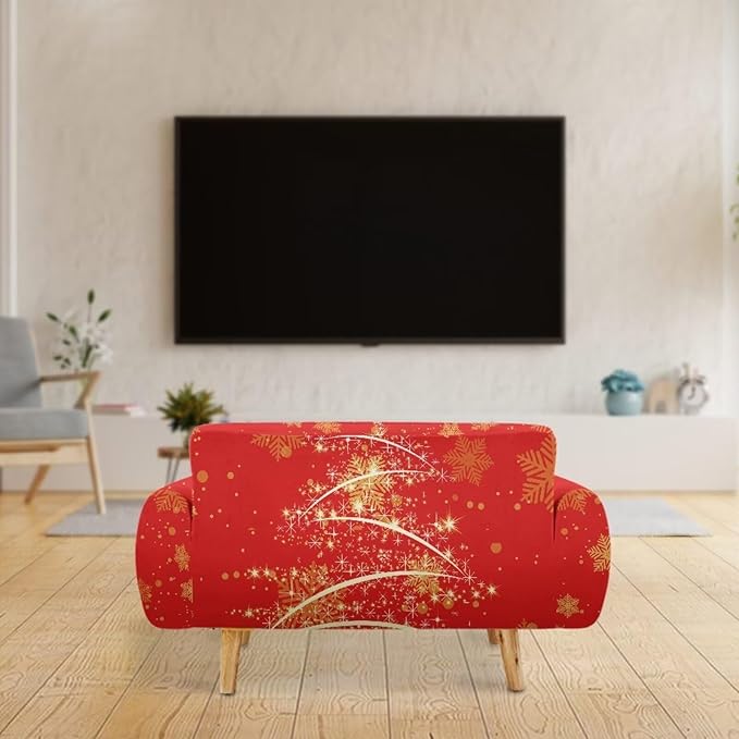 FKELYI Easy Going Stretch Sofa Slipcover Christmas Tree Sofa Couch Cover Washable Sofa Slipcovers Comfortable Furniture Protector L