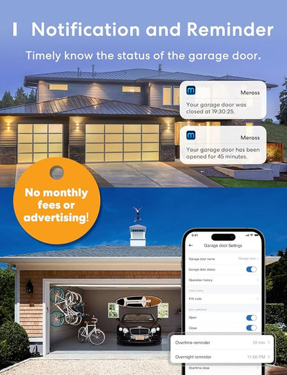 Smart WiFi Garage Door Opener Remote, App Control, Works with Alexa, Google Assistant and SmartThings, No Hub Needed
