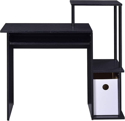 Acme Lyphre Wooden Rectangle Top Computer Desk with Keyboard Tray in Black
