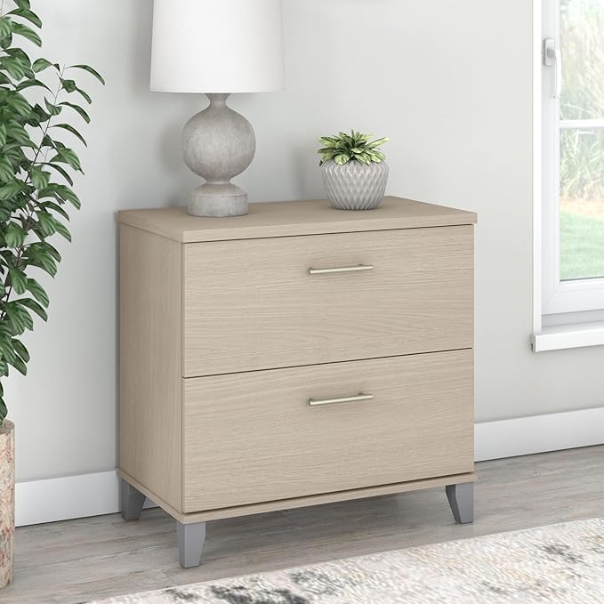 Bush Furniture Somerset 2 Drawer Lateral File Cabinet in Sand Oak