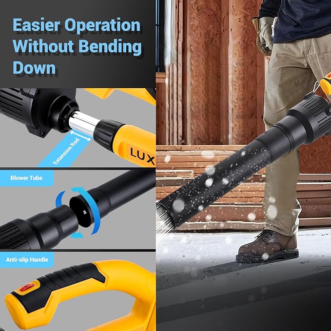 Leaf Blower Cordless with 2X 4.0Ah Batteries Powered, 150 MPH, 5 Variable Speed, Lightweight Electric Leaf Blower for Lawn Care, Snow, Gifts, Garage, Rooftop
