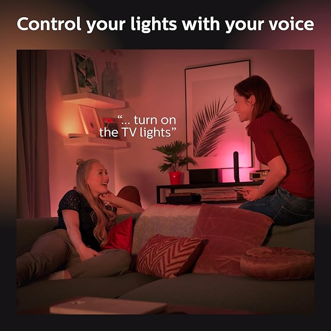 Philips Hue Smart Play Light Bar Base Kit, White - White & Color Ambiance LED Color-Changing Light - 1 Pack - Requires Bridge - Control with App - Works with Alexa, Google Assistant and Apple HomeKit