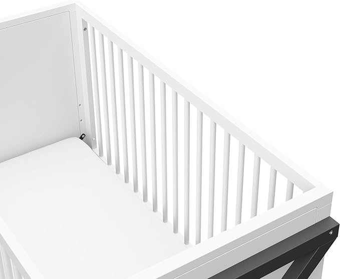 Storkcraft Equinox 3-in-1 Convertible Crib (Gray) – Easily Converts to Toddler Bed and Daybed, 3-Position Adjustable Mattress Support Base, Modern Two-Tone Design for Contemporary Nursery