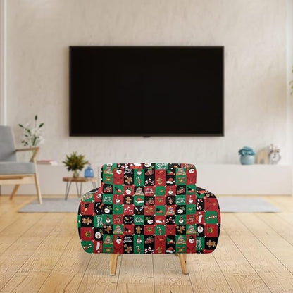 FKELYI Cute Christmas Furniture Protector Easy Going Stretch Sofa Slipcover Non-Slip Sofa Couch Cover Washable Sofa Slipcovers S