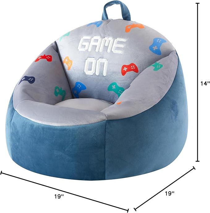 Heritage Kids Micromink Squishy Bean Bag Chair for Kids Ages 3+, Gamer