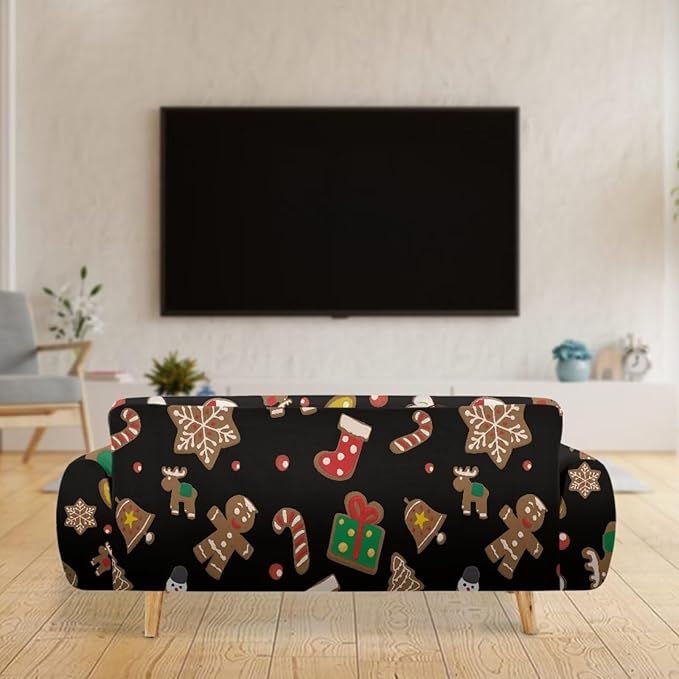 FKELYI Christmas Decorations Indoor Furniture Protector Easy Going Stretch Sofa Slipcover Non-Slip Sofa Slipcovers Washable Sofa Couch Cover XL