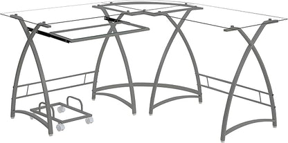 NicBex Laik-DW-00062-DX Desks, 51" W x 51" D x 28" H, Silver