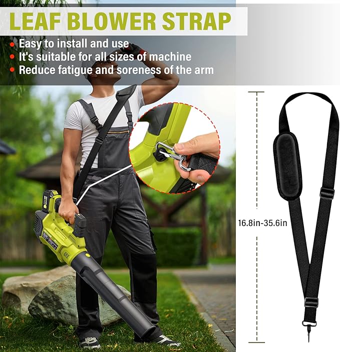 SEYVUM Leaf Blower - 580CFM 20V Leaf Blower Cordless with 2 X 4.0Ah Battery & Charger, 3-Speed Dial Electric Blower Handheld, Lightweight Powerful Battery Operated for Lawn Care, Jobsite