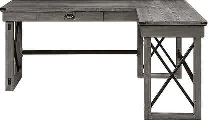 NicBex Laik-DW-00060-DX Desks, 67" W x 55" D x 30" H, Gray