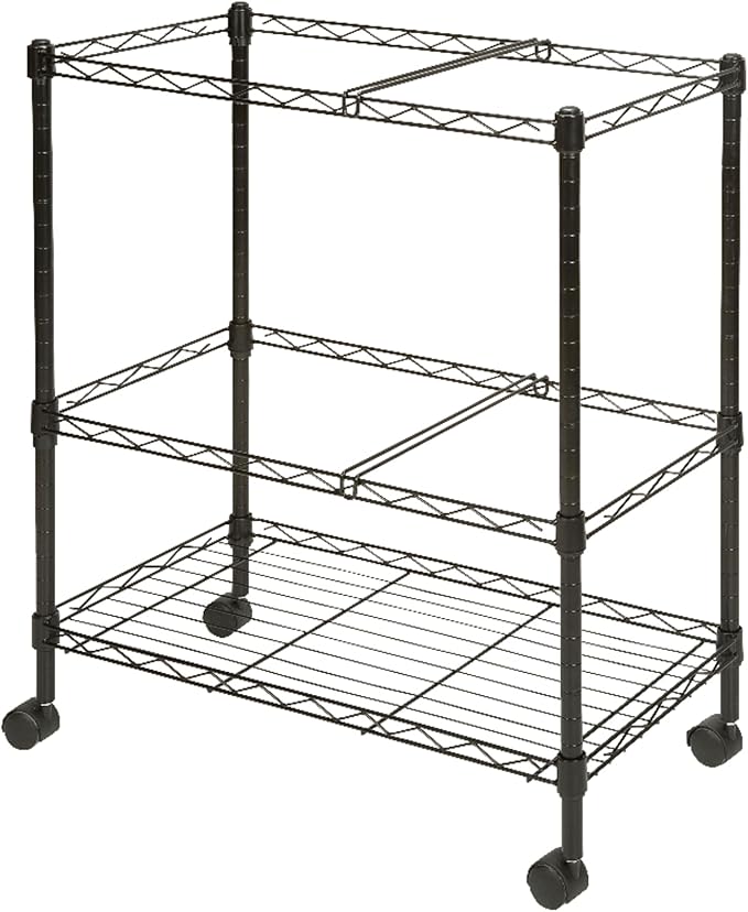 Lorell® Mobile Wire File Cart, 2-Tier, Black