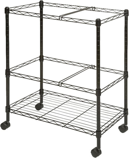 Lorell® Mobile Wire File Cart, 2-Tier, Black