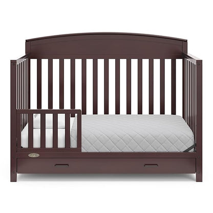 Graco Benton 5-in-1 Convertible Crib with Drawer (Espresso) - Converts from Baby Crib to Toddler Bed, Daybed and Full-Size Bed, Fits Standard Full-Size Crib Mattress, Adjustable Mattress Support Base
