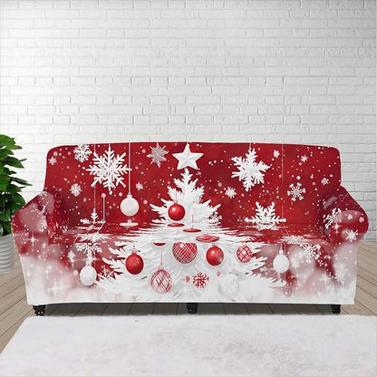 FKELYI Christmas Tree Sofa Furniture Protector Easy Going Stretch Sofa Slipcover Non-Slip Sofa Couch Cover Washable Sofa Slipcovers XL