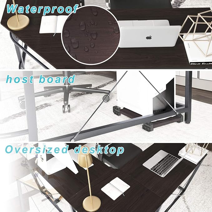 L Shaped Desk, Large L Shaped Computer Desk Office Desk, 59+59 inch L Shaped Gaming Desk with CPU Stand, Sturdy Corner Gaming Desk Writing Desk L Shaped Workstation Desks for Home Office Corner