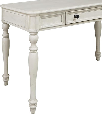 OSP Home Furnishings Country Meadows 48 Inch Writing Desk with Drawer, Antique White
