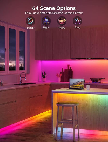 Govee LED Strip Lights RGBIC, 16.4ft Bluetooth Color Changing LED Lights with Segmented App Control, Smart LED Strip Color Picking, Music Sync LED Lights for Bedroom, Living Room, Party
