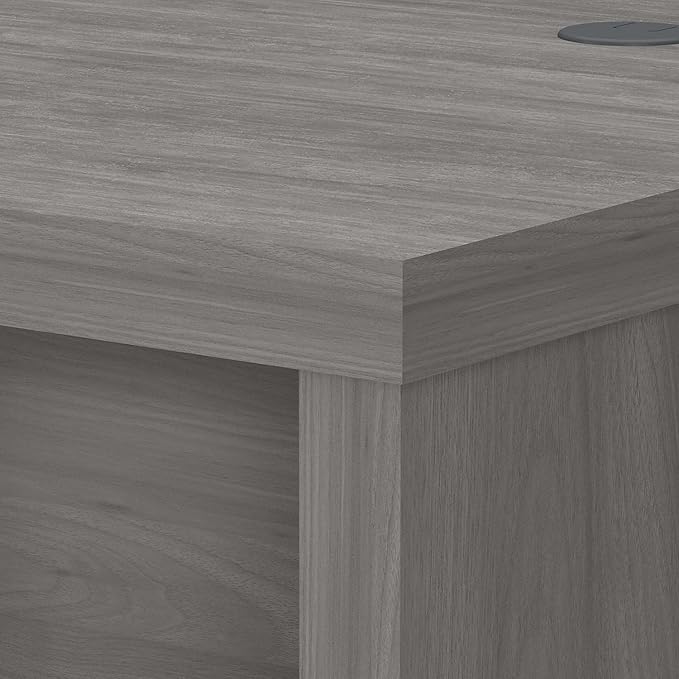 Bush Business Furniture Echo L Shape Desk with Wire Management | Corner Computer Table with Quick-to-Assemble Hardware | Home Office Credenza, 60W, Modern Gray