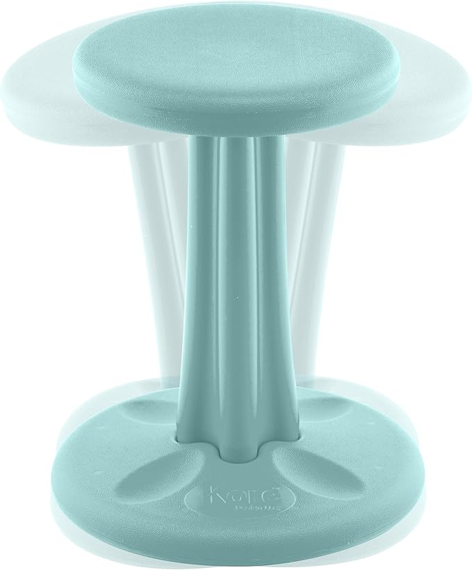 Kore Kids Junior Wobble Chair - Flexible Seating Stool for Classroom, Elementary School, ADD/ADHD - Made in The USA - Junior- Age 8-9, Grade 3-4, Teal (16in)