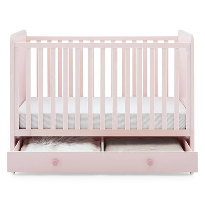 Delta Children babyGap Graham 4-in-1 Convertible Crib with Storage Drawer + Brannan Bear Bookcase with Bins + Brannan Bear Wall Shelf with 4 Hooks, Blush Pink/Dark Pink (Bundle)