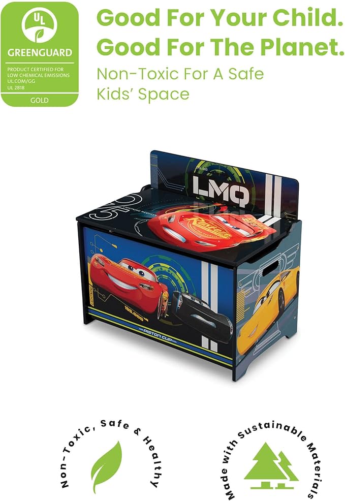 Delta Children Deluxe Toy Box, Disney/Pixar Cars